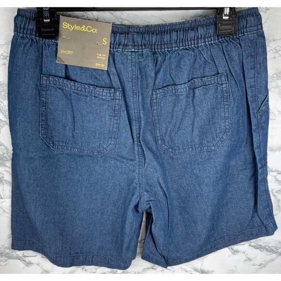 Style & Co. Womens Size Small Shorts Pull-On Mid Rise Dark Chambray - Picture 2 of 10